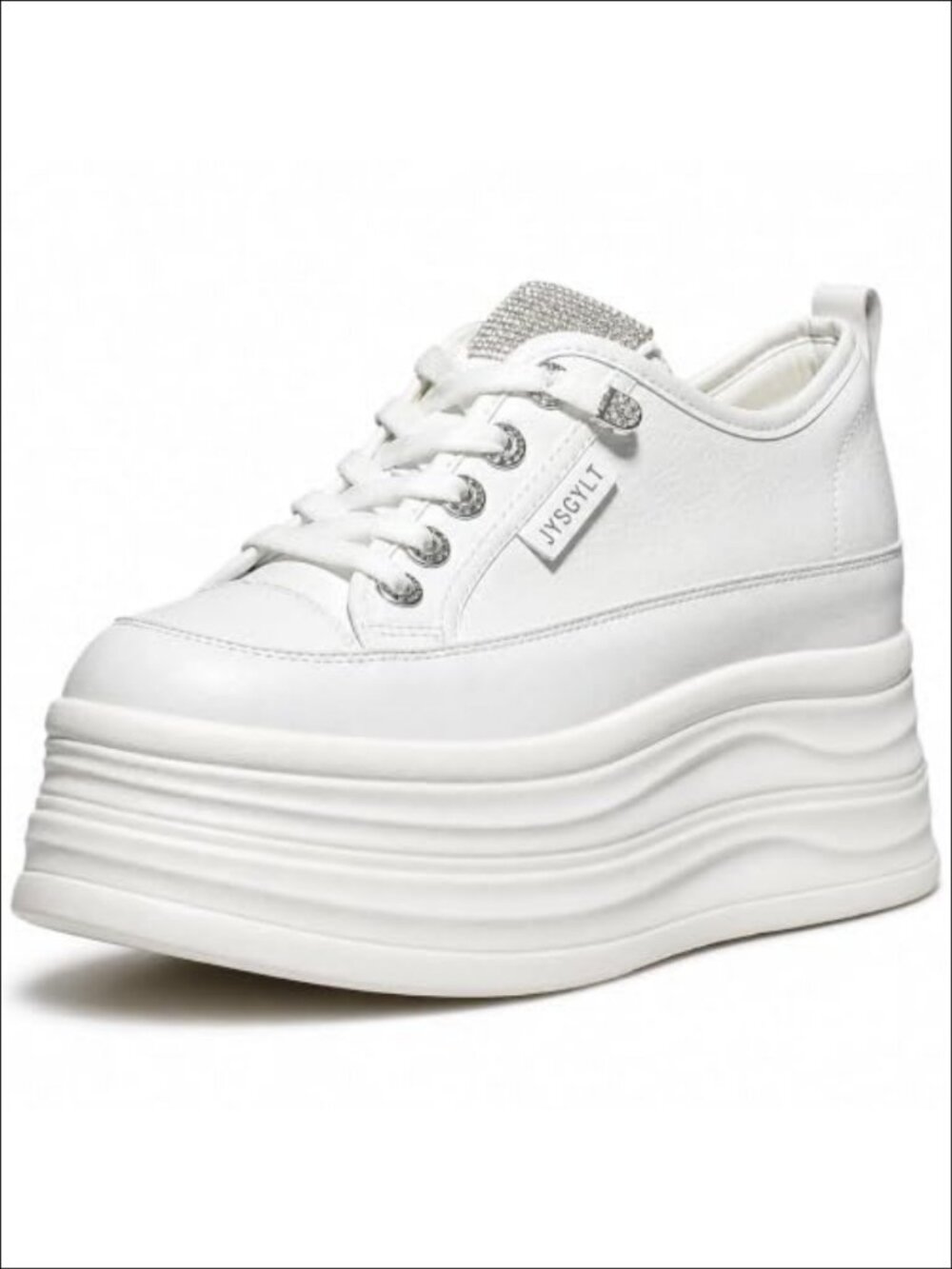 Women's Chunky Platform Sneakers Leather Fashion Walking Shoes